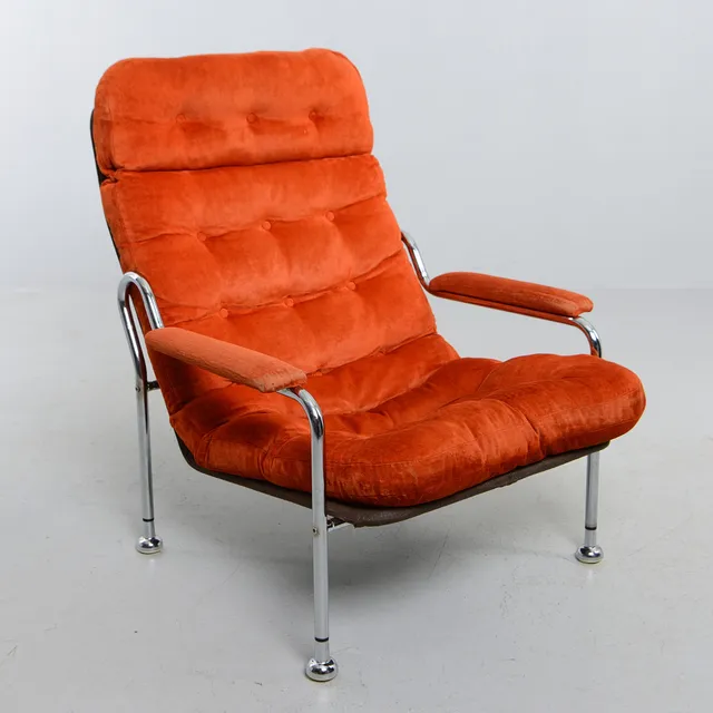 BO EIGERT. Fåtölj, "Stålbo", Hova, 1970-tal.