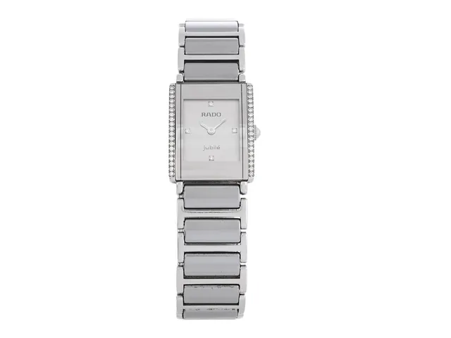 RADO, Integral, Jubilé, Serie nr. 05090604, PIC nr. R20430722, Boett nr. 153.0430.3, damur, 18 x 22 mm, high-tech ceramica, quartz, safirglas, diamanturtavla (4 st. 8/8), briljanter (38 st.), originallänk, viklås i titan, Ref nr. 04443, cert, april 2003.