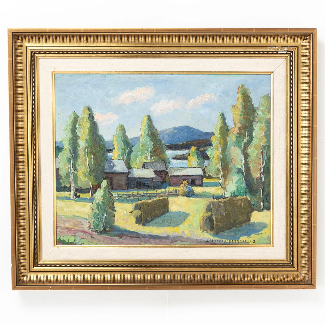 AKKE HUGH MALMESTRÖM. olja på pannå, signerad A.H. Malmeström. — Paintings — Handelslagret Auktionsservice