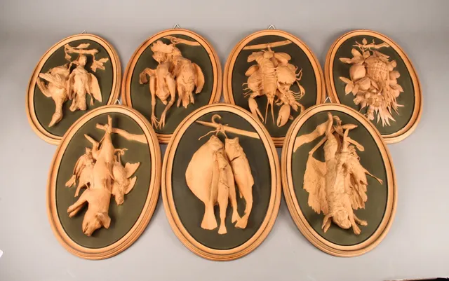 P. Ipsen. Seven oval plaques, terracotta (7)