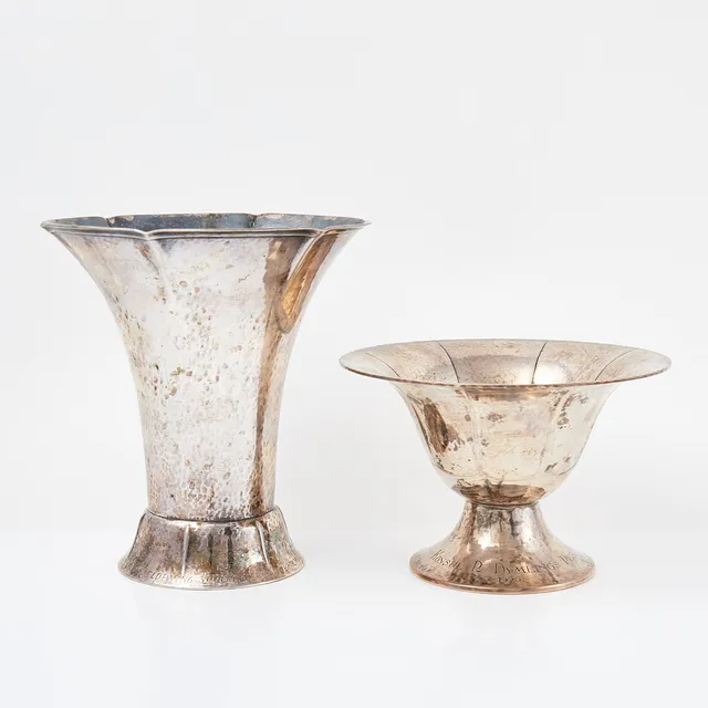 VAS, SKÅL, 2 dlr, silver, hamrad dekor, Karl Andersson, Stockholm 1920-25.