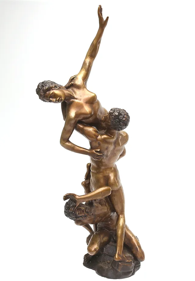 OKÄND KONSTNÄR. Staty, Brons, Sabinskornas bortrövande.