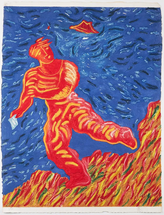 SANDRO CHIA (FÖDD 1946). figurscen, carborundumetsning, signerad och numrerad 1/50.