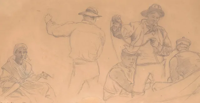 Gude, Hans Fredrik — Studie til maleriet "Frisk Bris" 1886