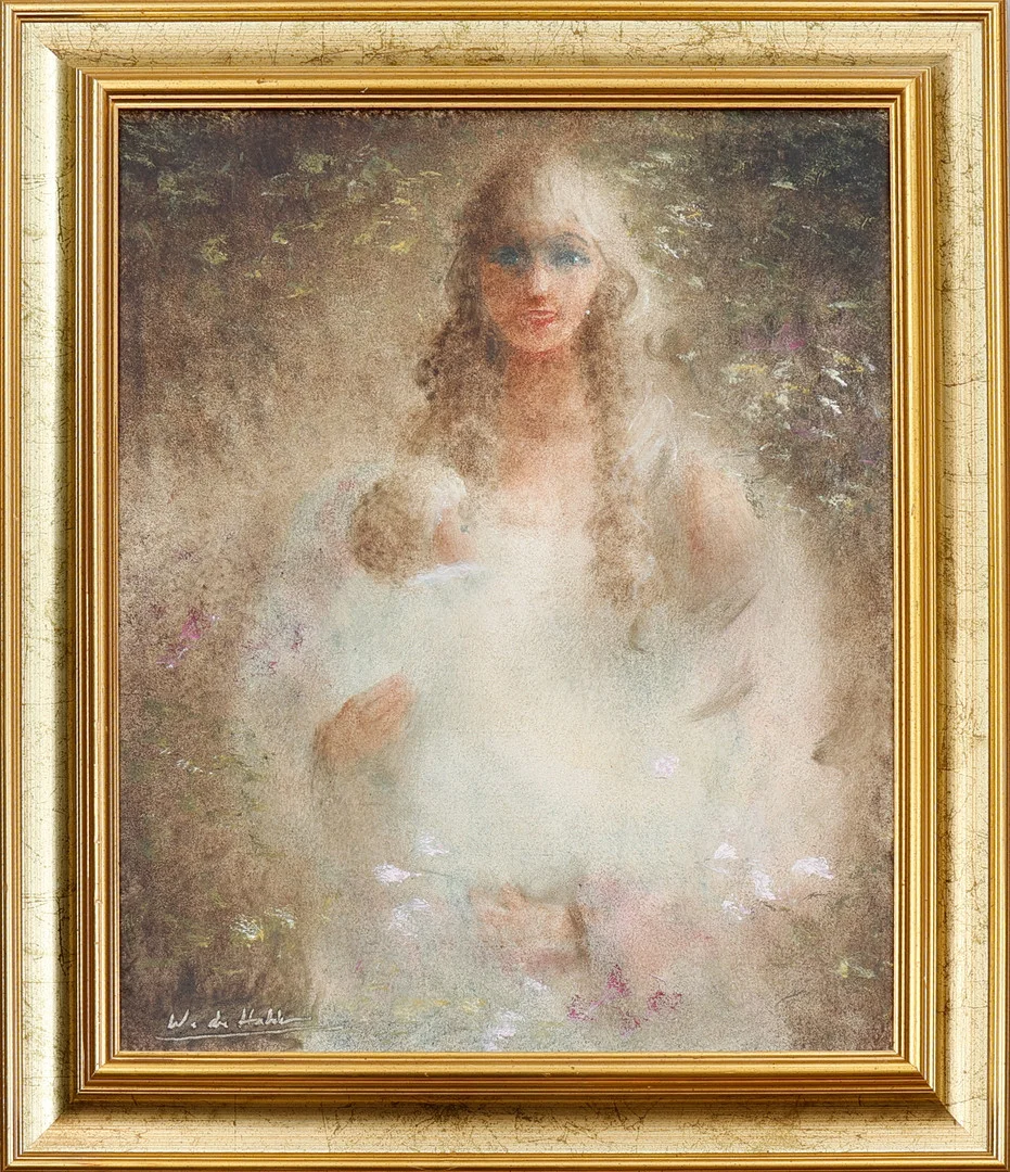 WALTER DU HALDE. Olja på duk, porträtt av kvinna, signerad. — Paintings — Södermanlands Auktionsverk