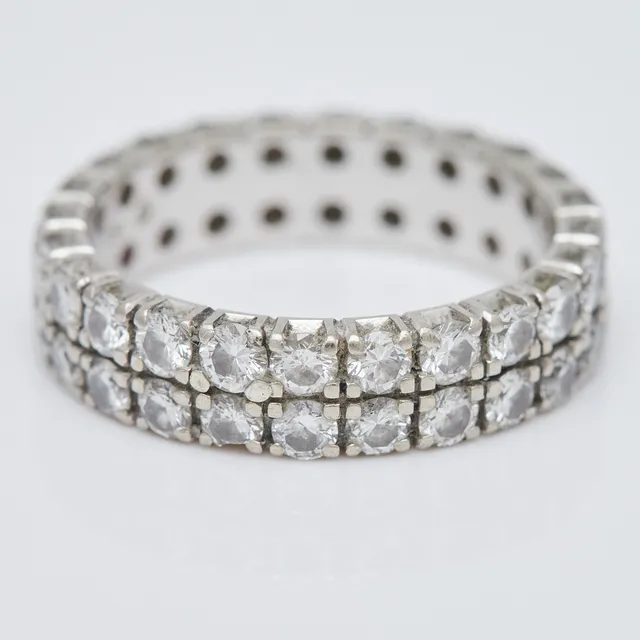 Memory-Ring, 750er Weißgold, Diamanten.