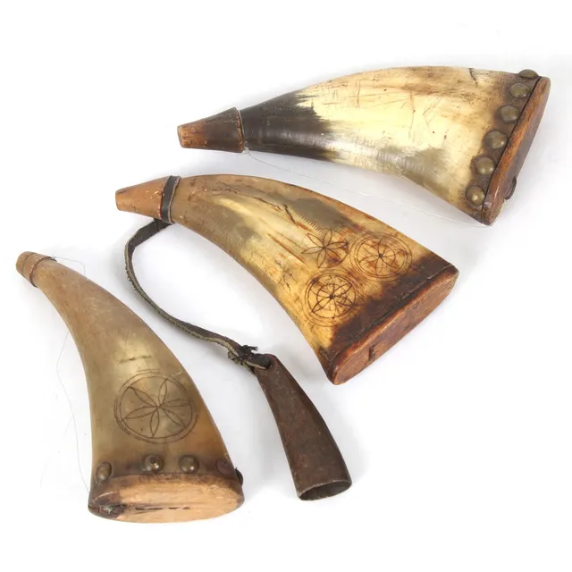 KRUTHORN, 3 st, horn, 1800-tal.