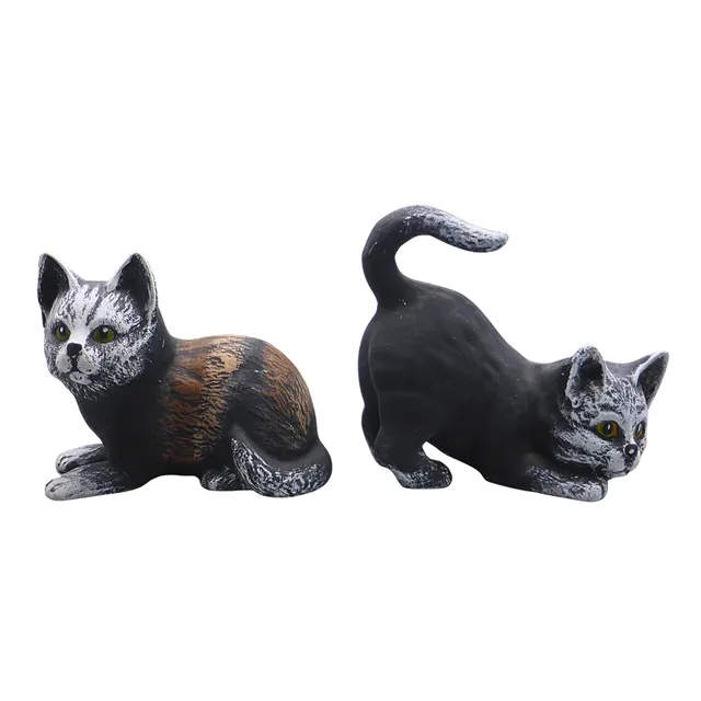 2ER-SET KATZENFIGUREN AUS KERAMIK.
