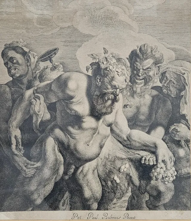 PETER PAUL RUBENS. "Drunken Silenus". Gravyr.