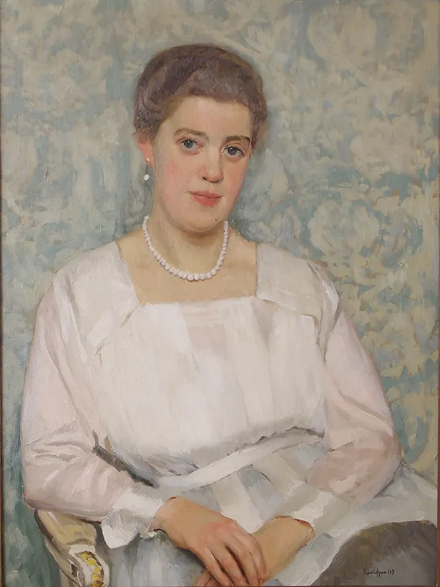 ROBERT LÖFGREN. Kvinnoporträtt, olja på duk, signerad 1919.