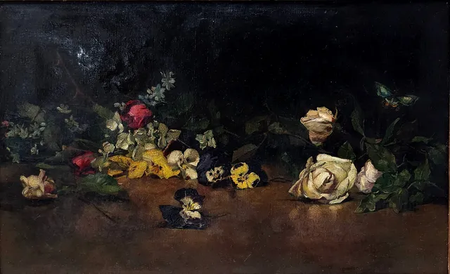 ESCUELA ESPAÑOLA SIGLO XIX. BODEGÓN DE FLORES. ÓLEO SOBRE LIENZO.