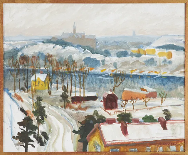 LENNART LARSSON (1922-2007). "Mot Danviksklippan", olja på duk, signerad och daterad -71.