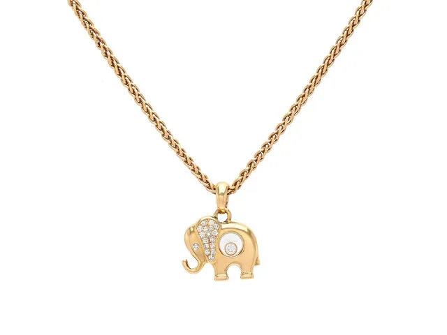 CHOPARD, collier, 18K guld, Happy Diamond, briljant och åttkantslipade diamanter 0,16 ctv, serienr 9257007 längd 41,5 cm, vikt 13,9 g, etui.