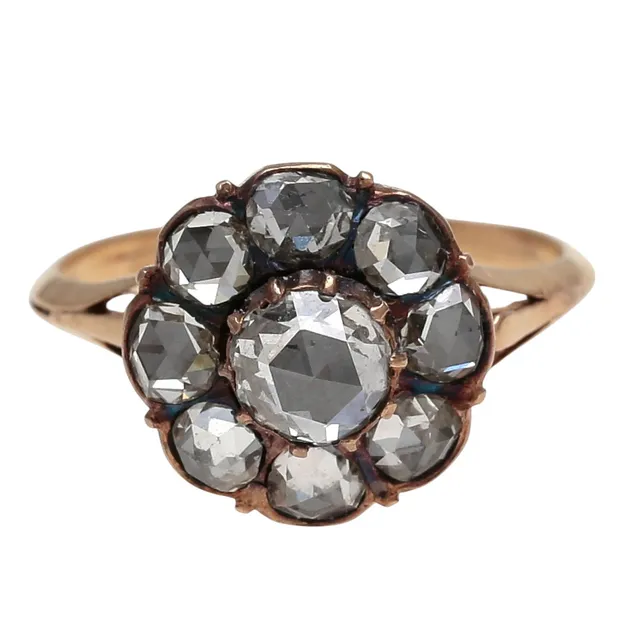 Diamonds rosette ring, late 19th Century.