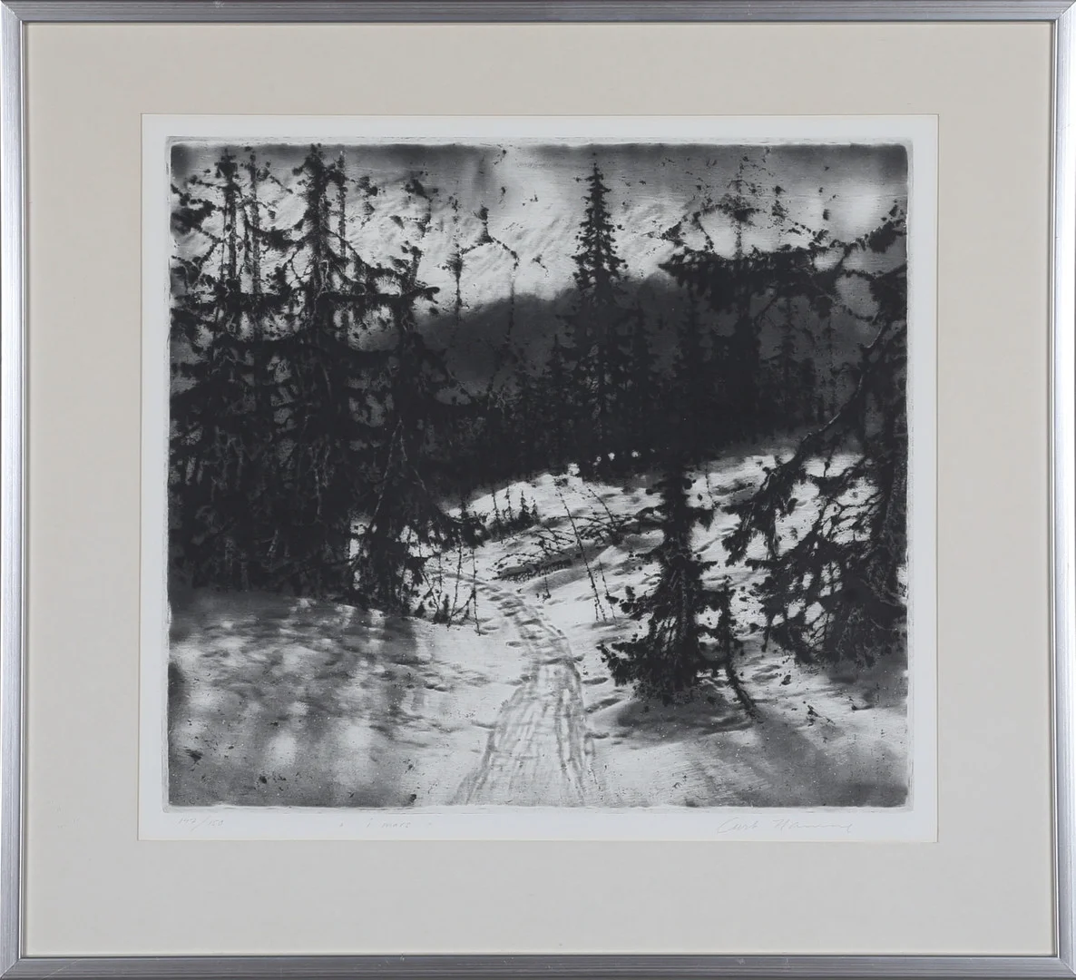 CURT HAMNE. "I mars", etsning, signerad samt numrerad 147/150. — Engravings & Prints — Gomér & Andersson Norrköping