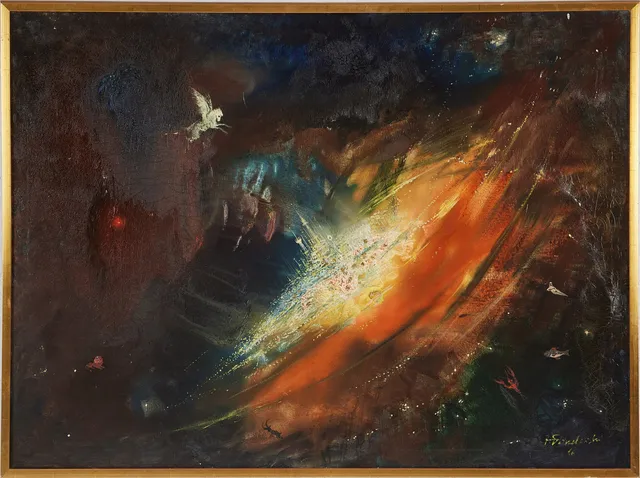 JERZY POTRZEBOWSKI 1921-1974). Universum, olja på duk.
