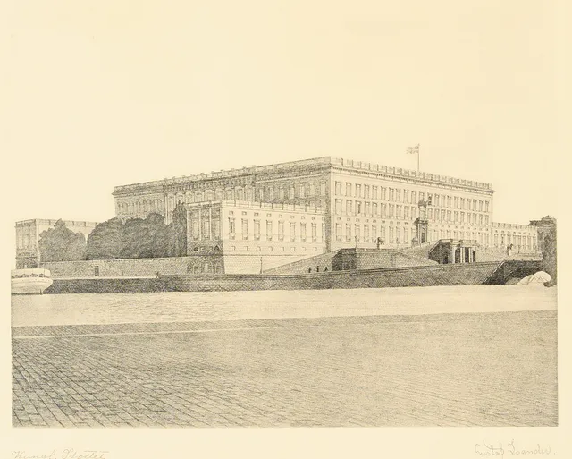 GUSTAF ISANDER (1863-1929). "Kungliga slottet, Stockholm".