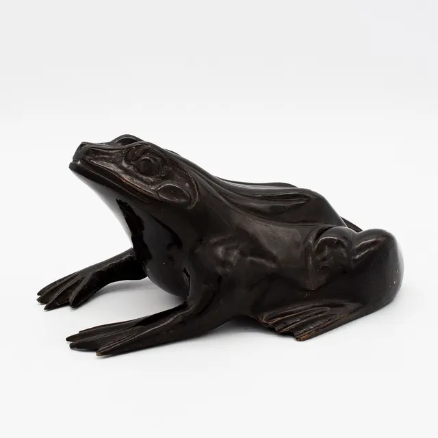 BECARA MADRID, ANTIKER BRONZE FROSCH, JAPAN.