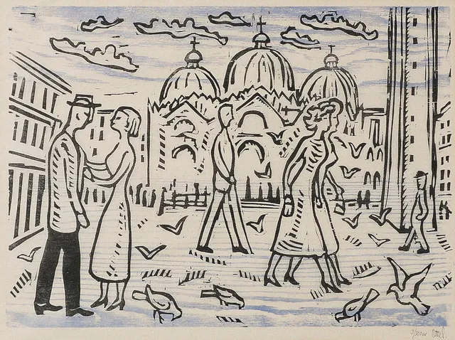 OTTE SKÖLD. Träsnitt, signerad, numrerad 3/300.