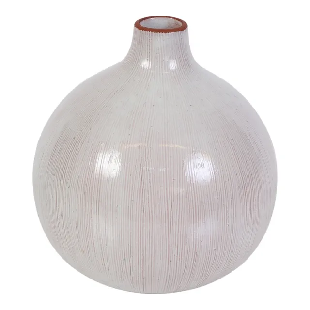 GUTTE ERIKSEN. OSA. Vase af hvidglaseret rødler, 1960'erne.