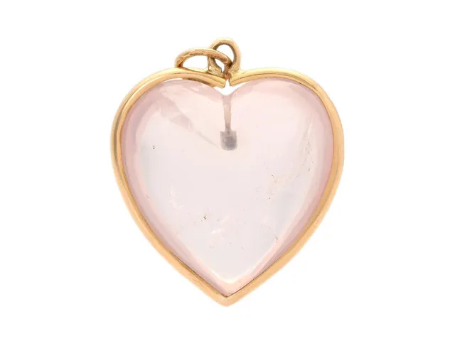 HÄNGE, Hjärta, 18K guld, rosenkvarts, höjd 27 mm, vikt 5,1 g.