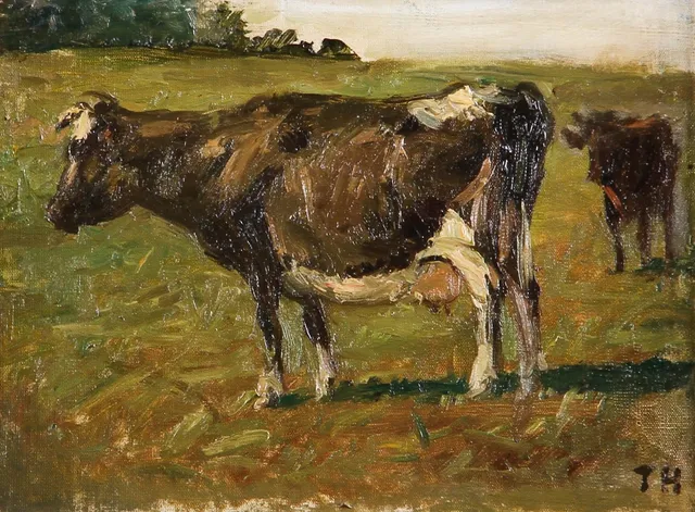 Thorvald Hansen. Køer på mark