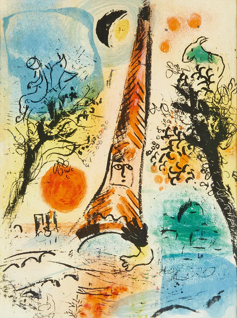 MARC CHAGALL. EFTER. "Vision de Paris", färglitografi. — Engravings & Prints — Crafoord Auktioner Stockholm