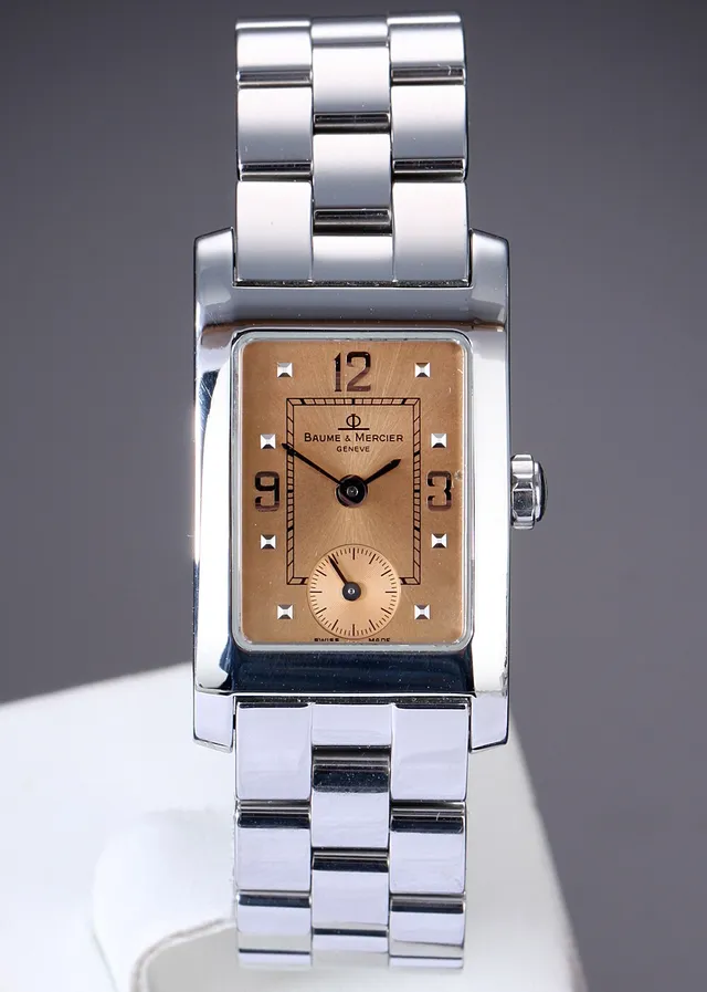 Baume & Mercier 'Hampton'. Dameur i stål med rosa skive, 2000'erne