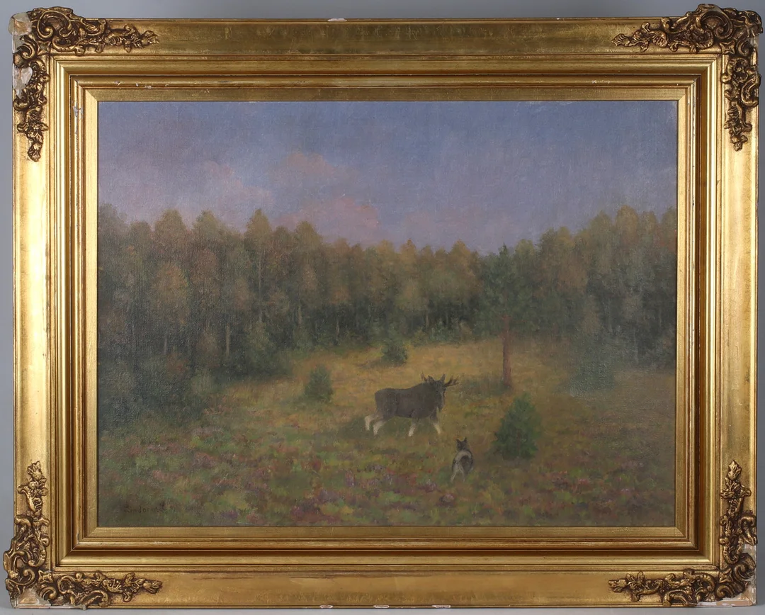 LINDORM LILJEFORS. Älgjakt, olja på duk, signerad och daterad -71. — Paintings — Stadsauktion Sundsvall