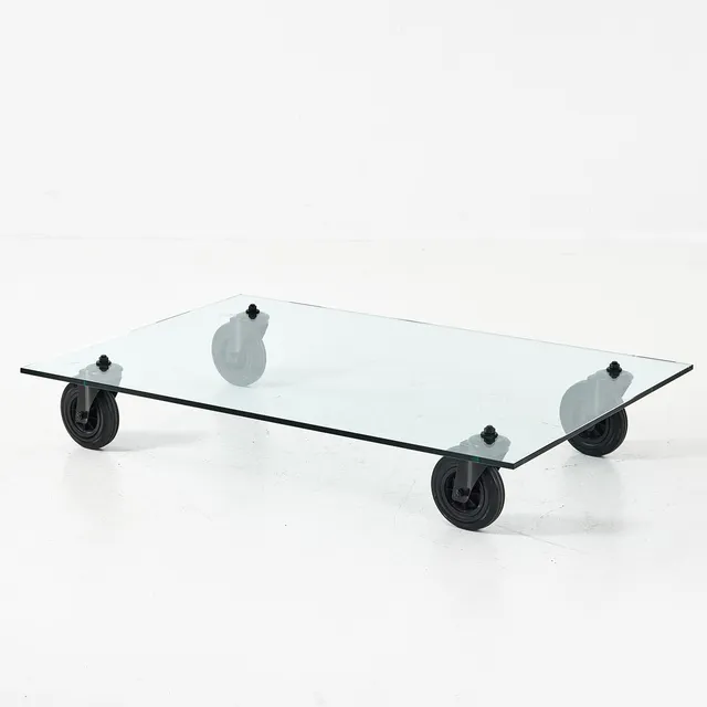 GAE AULENTI. Soffbord, "Tavolo con Ruote", Fontana Arte.