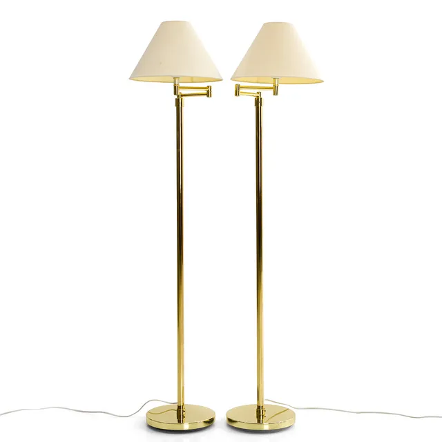 GOLVLAMPOR, 1 par, mässing med svängbar arm.