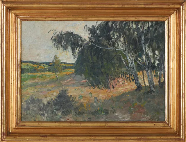OLOF JERNBERG. Landskap, olja på duk, signerad.