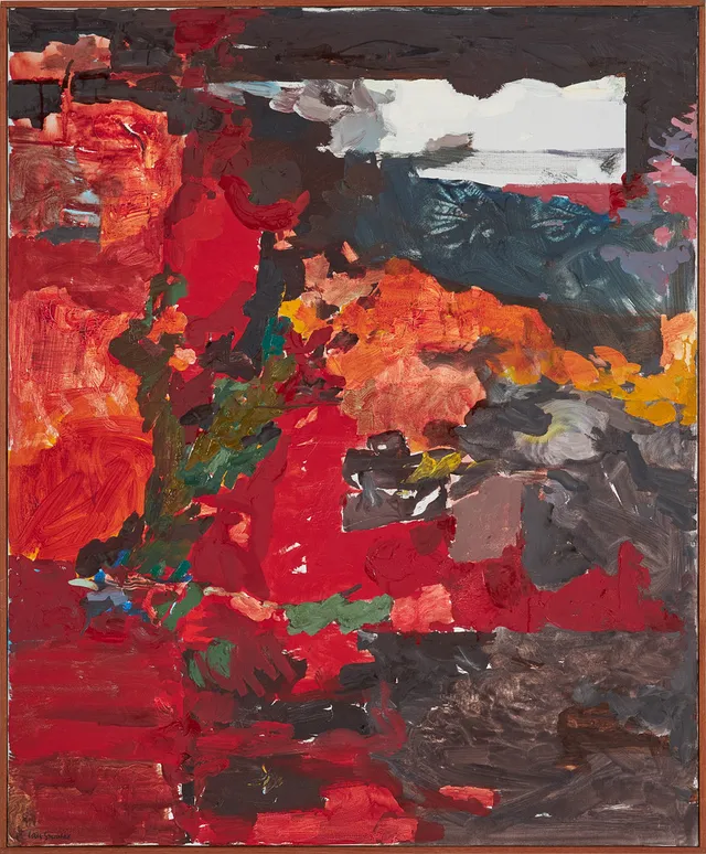 LARS STENSTAD (1921-2014). "Romantiskt landskap", olja på duk.