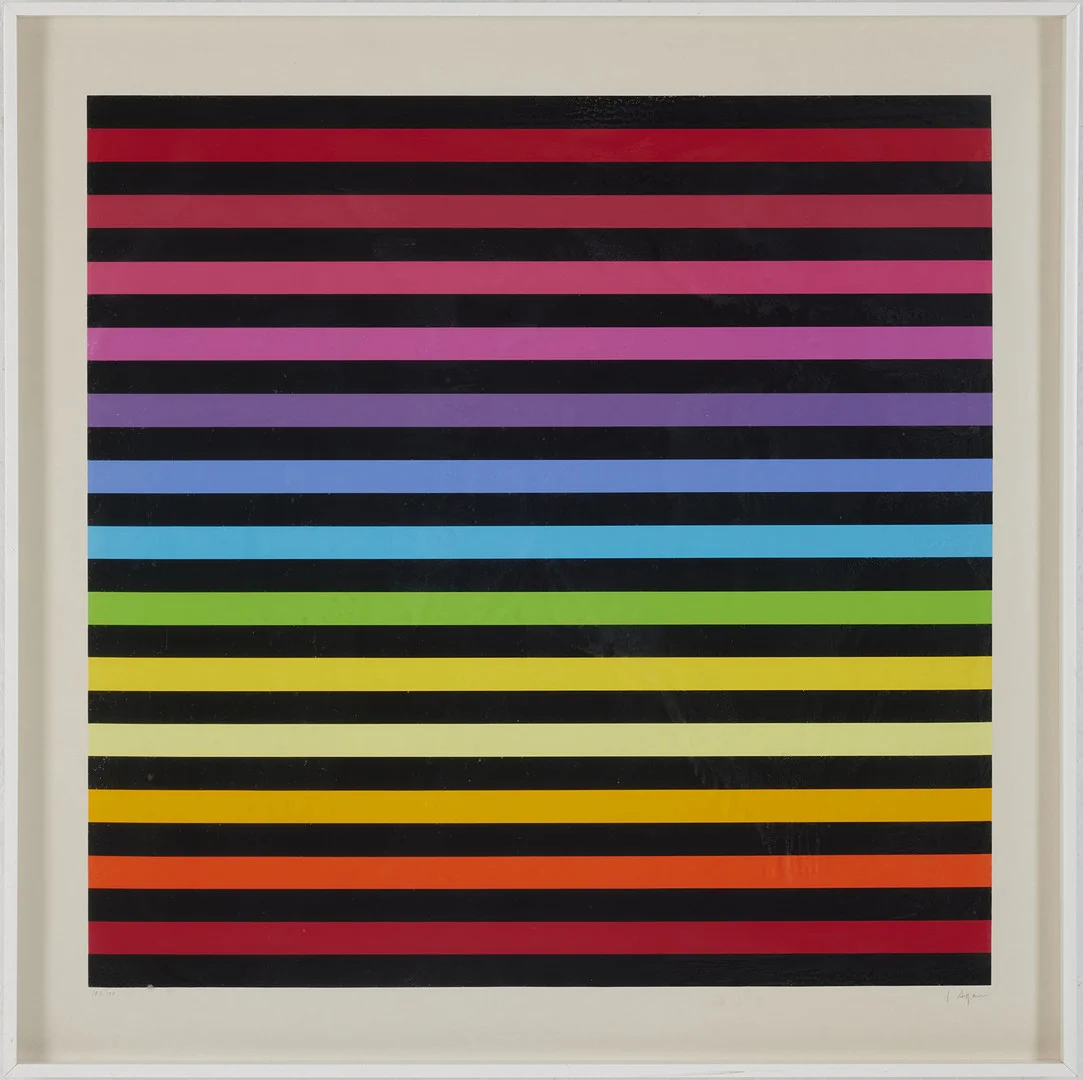 YAACOV AGAM ( ISR, 1928 ). Utan titel, serigrafi, signerad. — Engravings & Prints — Stockholms Auktionsverk Magasin 5