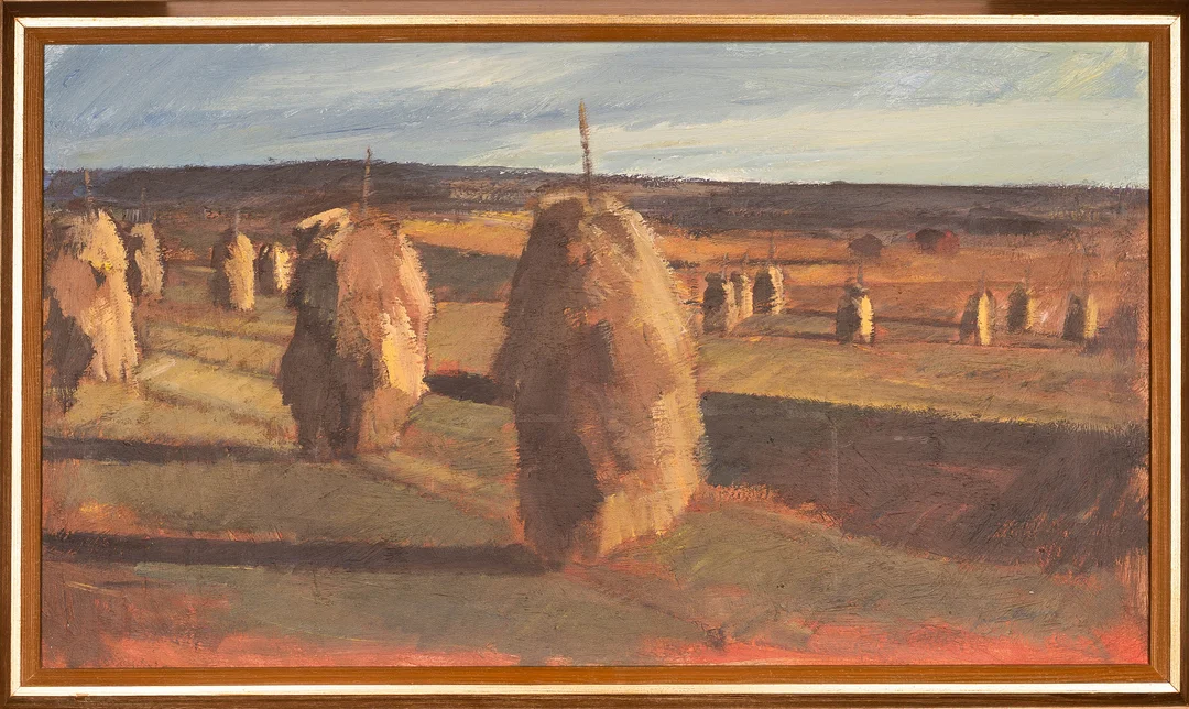 JEAN RAGNAR. Olja på pannå, "Höst med Skylar", Signerad. — Paintings — Norrlands Auktionsverk