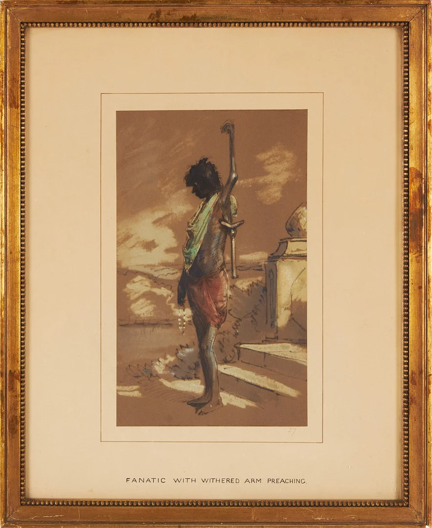 EGRON LUNDGREN. "Fanatic with withered arm preaching" motiv från Indien. — Paintings — Stockholms Auktionsverk Magasin 5