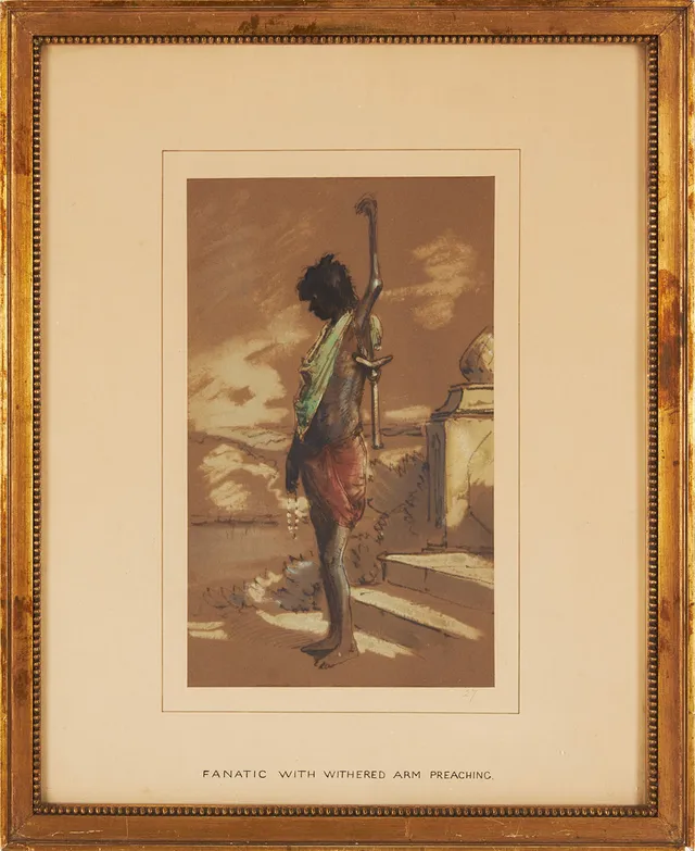EGRON LUNDGREN. "Fanatic with withered arm preaching" motiv från Indien.
