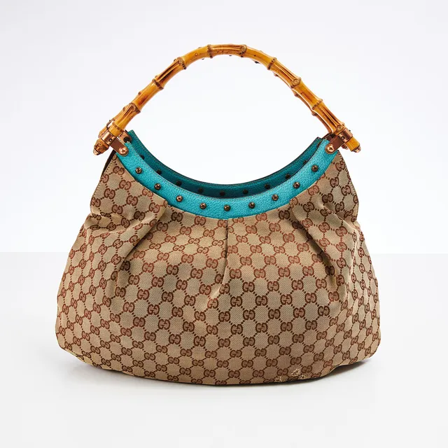 GUCCI, "GG Canvas Bamboo Hobo bag", handväska med bambuhandtag, monogramcanvas, fodrad i textil, ett fack invändigt med dragkedja, numrerad.