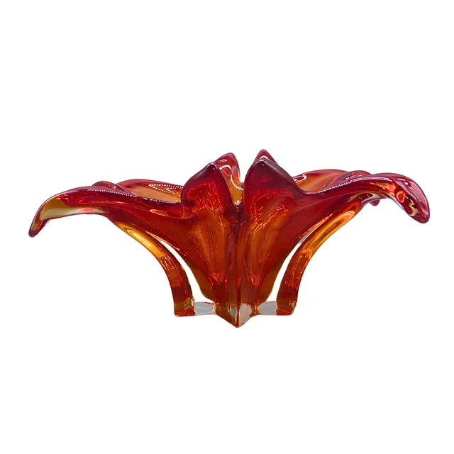 MURANOGLAS-SCHALE IN FLORALFORM.