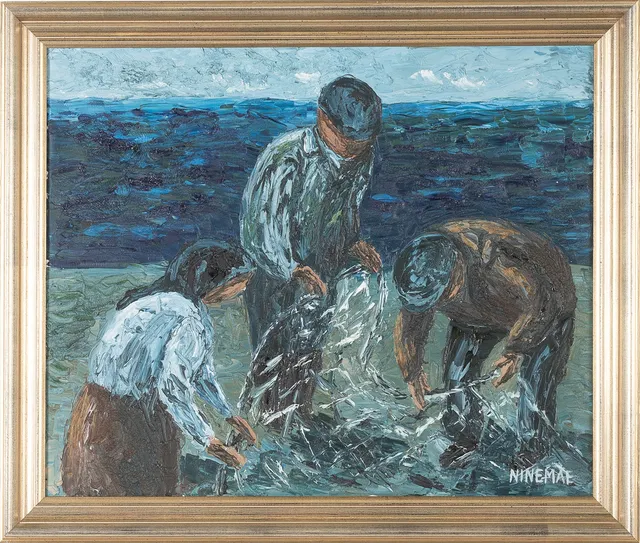 BORIS NINEMAE. "Nättömning, olja på duk.