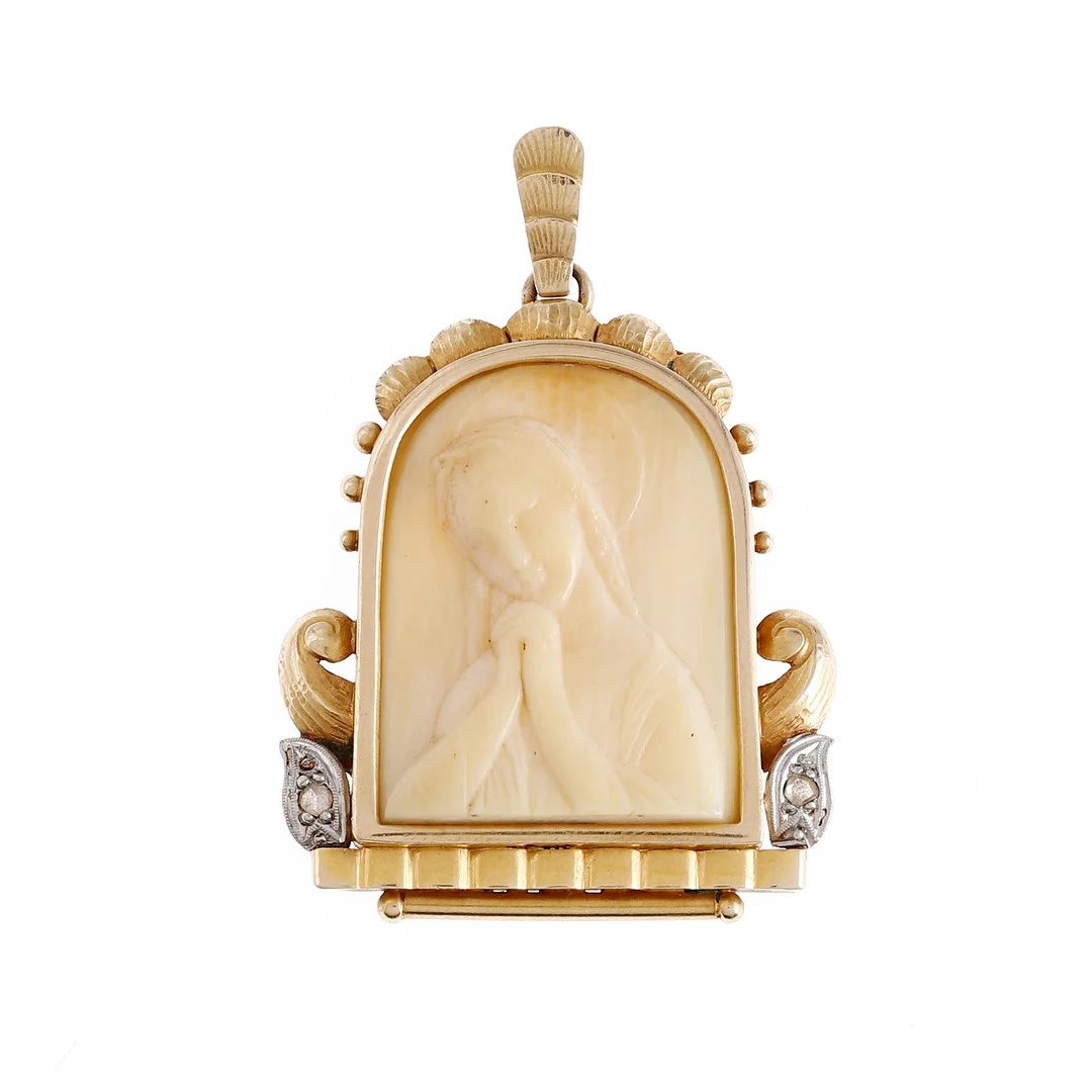 Catalan Art Déco devotional medal, circa 1930. — Brooches & Pendants — Balclis