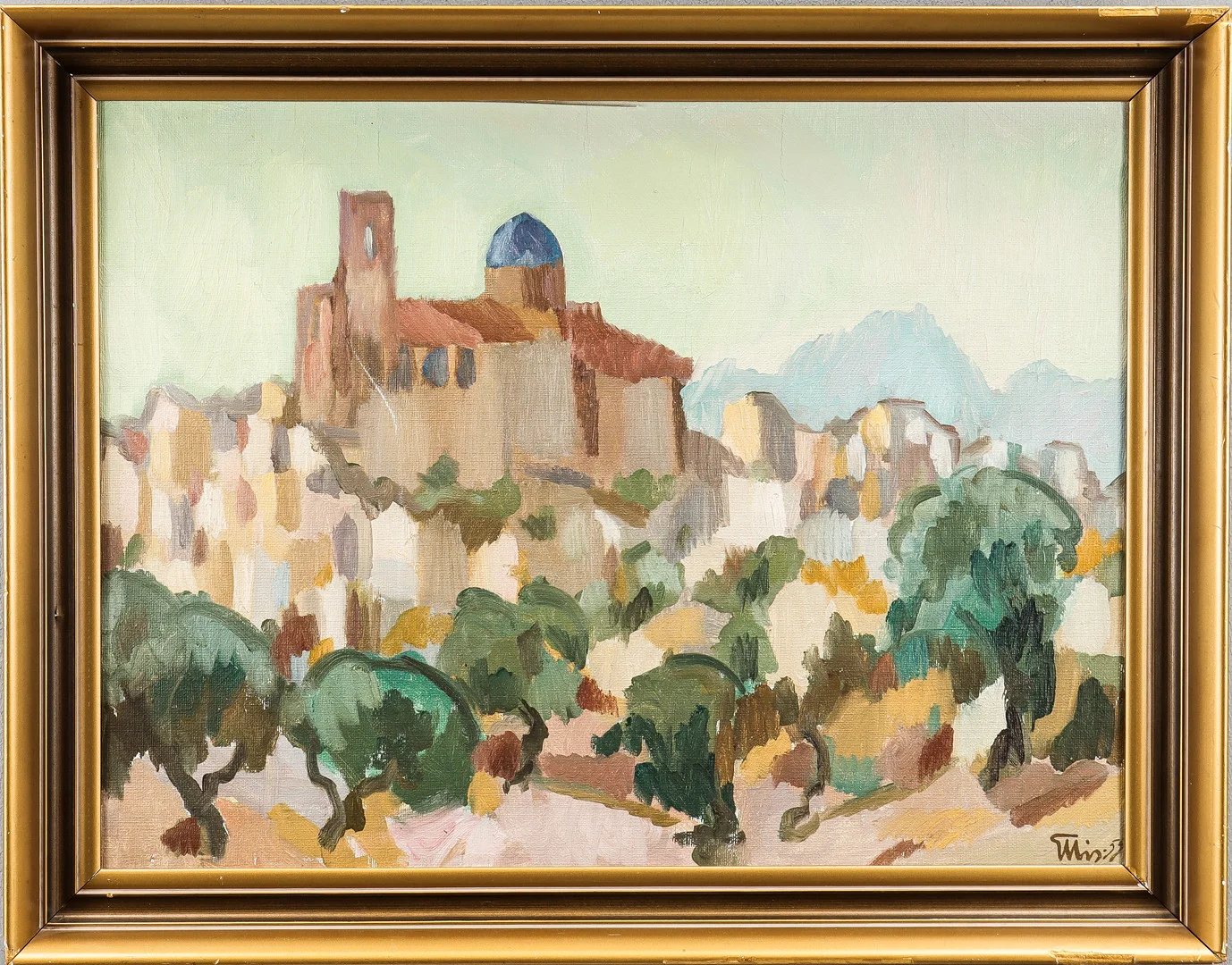 BENGT ELLIS. Sydländsk stad. — Paintings — Karlstad Hammarö Auktionsverk