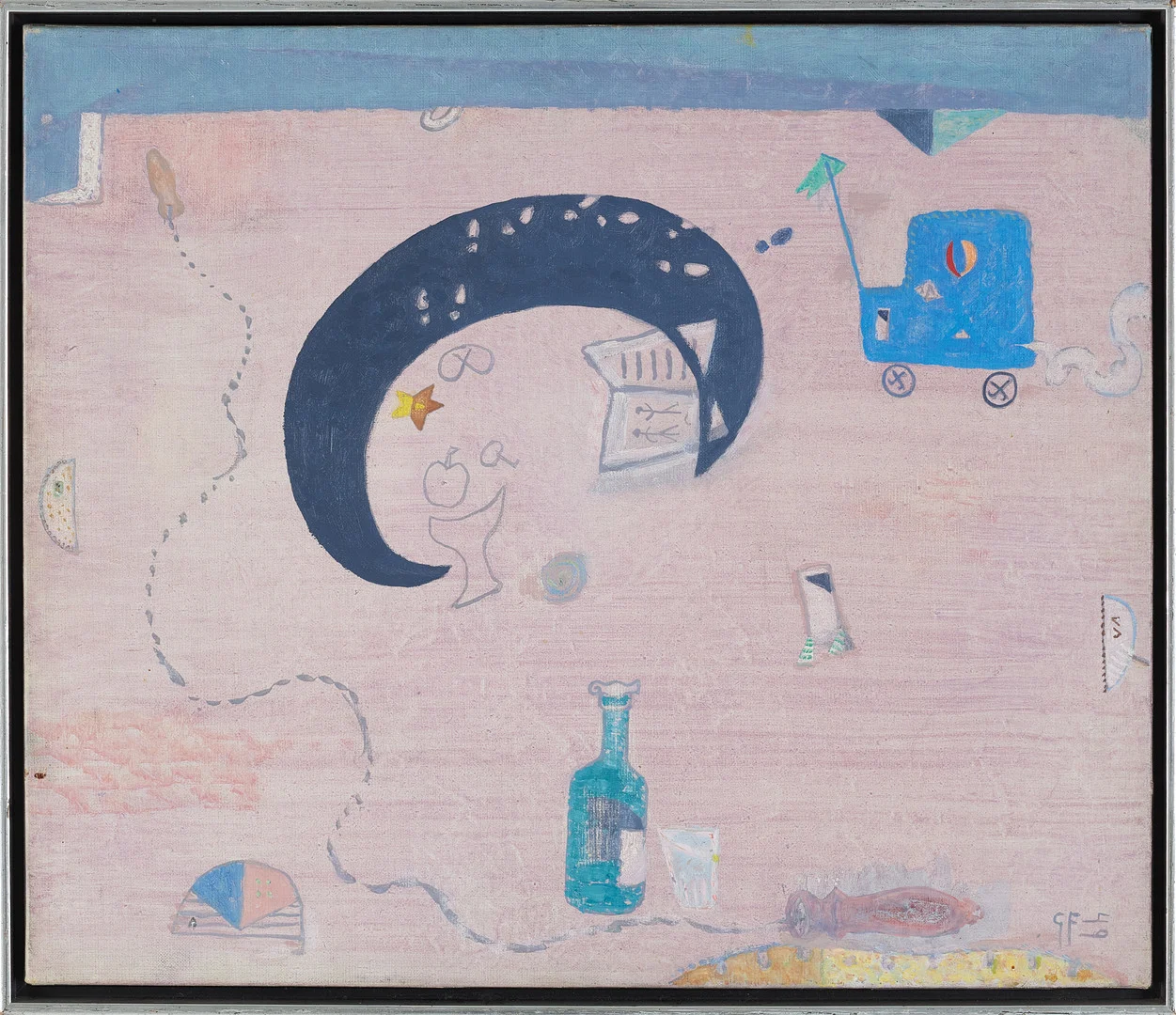 GÖRAN FOLCKER (1920-2000). Komposition, olja på duk, signerad och daterad -49. — Paintings — Stockholms Auktionsverk Sickla