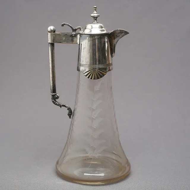 VINKANNA, glas och nysilver, tidigt 1900-tal.