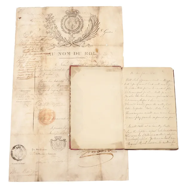 OSMOND, RENE EUSTACHE, MARQUIS D'. FRENCH AMBASSADOR TO LONDON, 1815-19. Printed passport, signed, 1818.