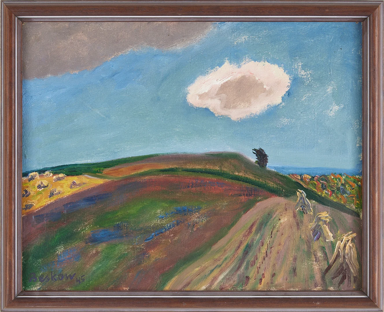 BO BESKOW. Landskap med moln, olja på duk. — Paintings — Stockholms Auktionsverk Magasin 5