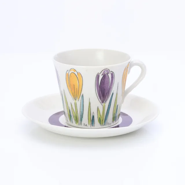 ELLEN MORTENSEN. TEKOPP MED FAT. Keramik. "Crocus", Gefle.