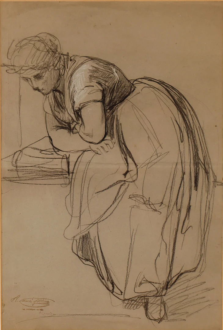 RAMON MARTÍ ALSINA (1826–1894). Una joven. — Drawings — Barcelona Auctions