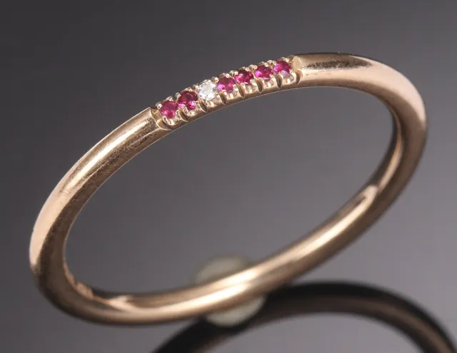 Rubin- og diamant ring af 18 kt guld
