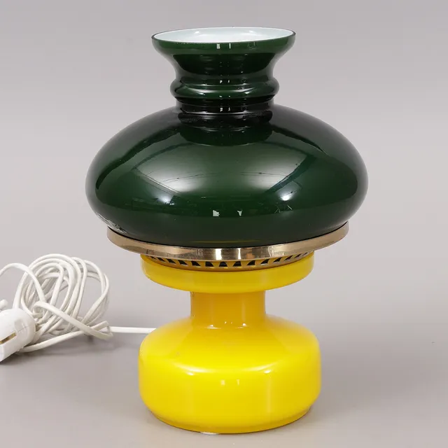 HANS AGNE JAKOBSSON. Bordslampa, glas, Markaryd.